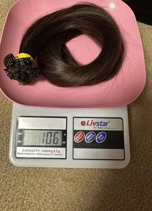 Натуральный волос славянка люкс, темный каштан цвет 65 см 105 грамм 6000