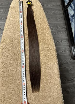 Натуральный волос славянка люкс, темный каштан цвет 65 см 105 грамм 6000