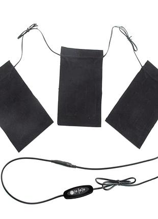 Нагрівальні елементи для куртки та одягу від usb на 3 елементи (1853)