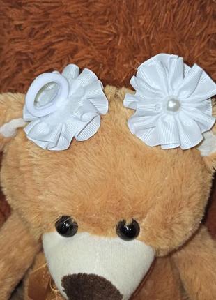 Білий бант резинка/гумка для волосся