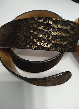 Ремень натуральная замша пряжка голова змеи ручная работа spain бренд lemon