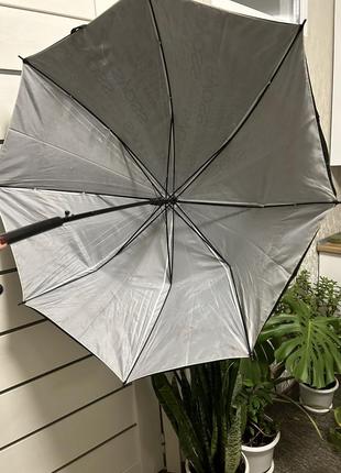 Зонт-трость syoss полуавтомат зонтик широкий черный с белой надписью