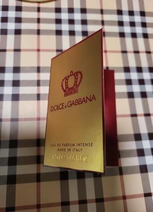 Парфюмированная вода dolce & gabbana  q, eau de parfum intense пробник, 1.5мл.