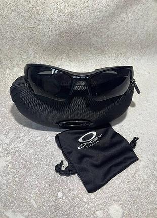 Чоловічі окуляри чорного кольору oakley flak jacket сонцезахисні gore-cope