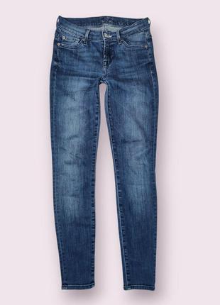 Женские джинсы for all 7 mankind skinny синие размер xxs (24)
