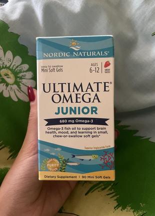 Ultimate omega junior, омега-3 кислоти для дітей від 6 років, 90 міні капсул