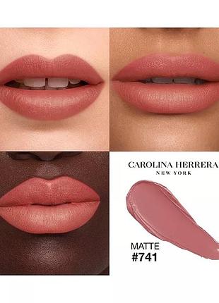 Матовая нюдовая помада carolina herrera fabulous kiss blur # 741 nude supreme 1 g