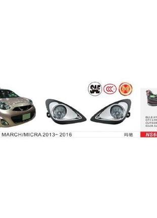 Фари дод. модель nissan micra 2013-16/ns-607/h11-12v55w/ел.проводка