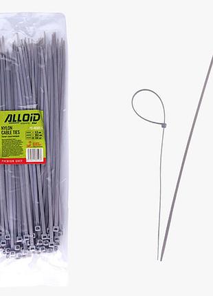 Хомут пластиковий alloid 4.8 х 300 100 шт./уп. сірий