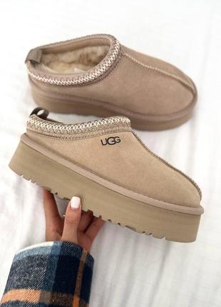 Ugg tazz platform black seed premium женские угги на меху овчине теплые зимние