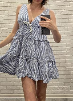 Бавовняний сарафан сонце у смужку asos