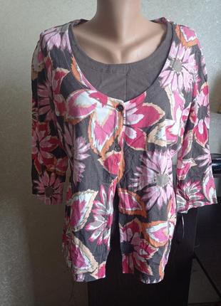 Трикотажная кофта футболка,обманка.