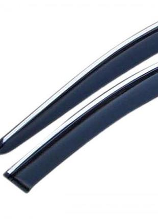 Дефлектори вікон nissan x-trail/rogue 2014-2021 з хром молдінгом