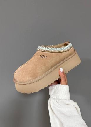 Ugg tazz platform sand premium женские угги на меху овчине теплые зимние