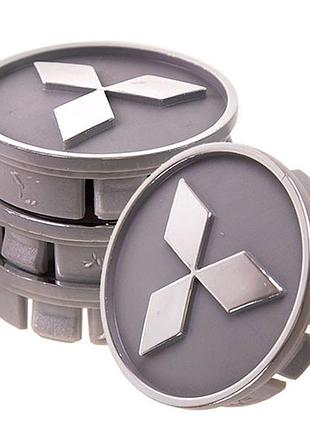 Заглушка колісного диска mitsubishi 60x55 сiрий abs пластик (4шт.) 53986