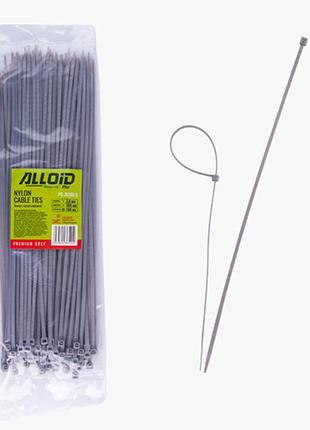Хомут пластиковий alloid 3.6 х 300 100 шт./уп. сірий