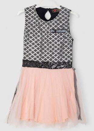 Платье для девочек нарядное  -уценка, цвет черно-розовый, 247r331-1-u