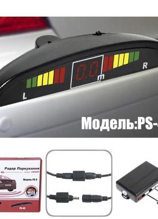 Паркувальна система tiger ps-41/led/4 датчики d=18мм/конектор/чорний/чорний