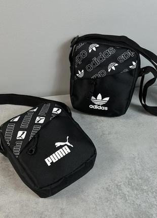 Барстека adidas, мужская сумка через плечо, текстильная барсетка на два отделения, брендовая сумка