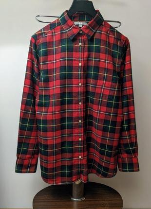 Рубашка uniqlo фланель женская в клетку в клетку