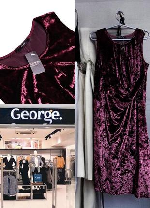 Красивое нарядное бархатное платье george этикетка
