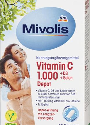 Витаминный комплекс mivolis vitamin c 1000 + d3 + selen depot 30 st, 42 g