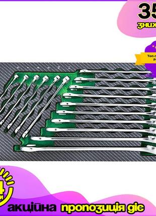 Набор ключей комбинированных toptul gea0162 16 ед. 6-24мм в ложементе для профессионального и бытового и gl-55