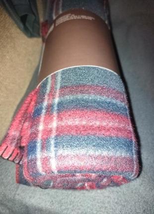 Плед флисовый home line полар клетка 130х160 см красно-серый