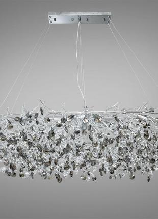Овальная хрустальная люстра-подвес для гостиной, цвет хром