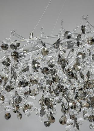 Овальная хрустальная люстра-подвес для гостиной, цвет хром
