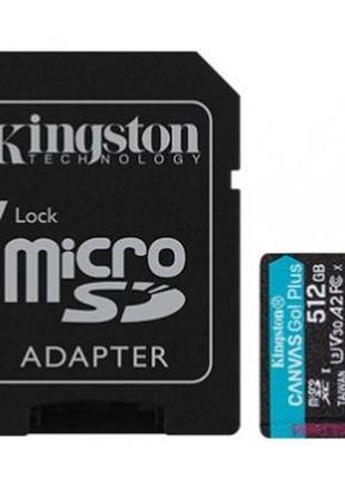 Карта памяти kingston 512gb microsdxc class 10 uhs-i u3 a2 canvas go plus (sdcg3/512gb)