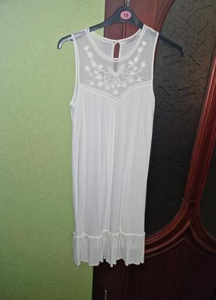 Красивое белое женское натуральное платье, размер xs