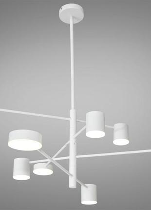 Захоплююча новинка, led люстра на кухню, 40w, біла люстра на 8 плафонів