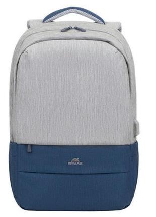 Рюкзак для ноутбука rivacase 17.3" 7567 prater, grey/dark blue (7567grey/darkblue)