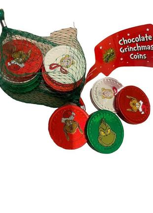 Шоколадные монеты grinchmas chocolate coins 86g