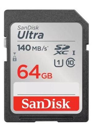 Карта памяти sandisk 64gb sd class 10 uhs-i extreme ultra (sdsdunb-064g-gn6in)