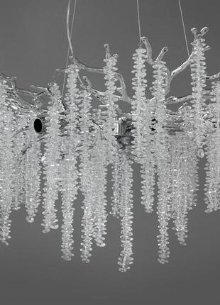 Захоплююча підвісна кришталева люстра "гліцинія", 10 ламп, хром