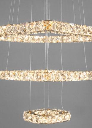 Справжня перлина сучасного дизайну, підвісна led люстра з кришталю, 55w