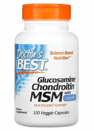 Глюкозамин, хондроитин и мсм из optimsm (glucosamine, chondroitin and msm) doctor's best 120 растительных капс