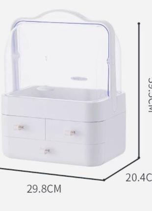 Органайзер для косметики 4 секції великий (рожевий) ym206-2 three drawers