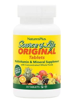 Мультивитамины и минералы для взрослых source of life naturesplus 30 таблеток