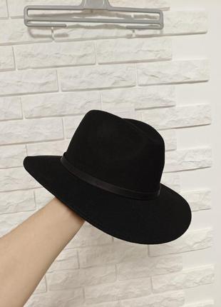 Stetson 57 р шляпа черный ковбойский фетровый шерстяной федора ковбоя