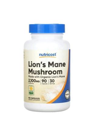 Гриб ежевик гребенчатый 700 мг (lion's mane mushroom) nutricost 90 капсул