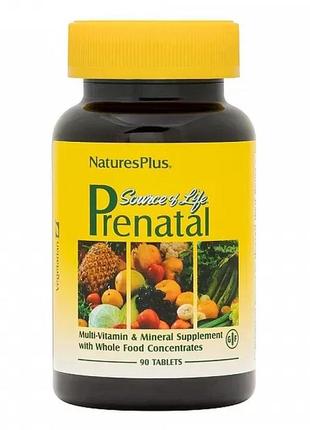 Мультивітаміни  для вагітних (source of life prental) naturesplus 90 таблеток