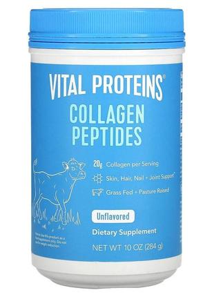 Пептиди колагену vital proteins collagen peptides для шкіри волосся нігтів суглобів без смакових добавок 284 г
