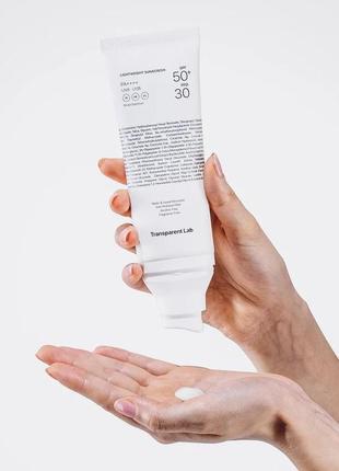 Легкий солнцезащитный крем transparent-lab lightweight sunscreen spf 50