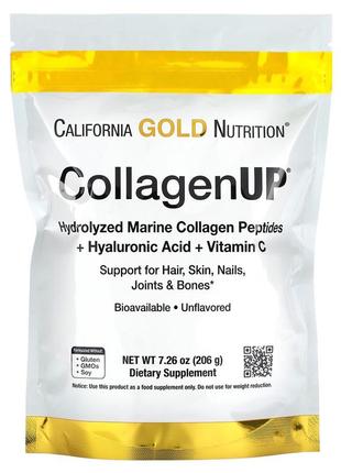 Морской коллаген с витамином c и гиалуроновой кислотой california gold nutrition collagenup 206 г