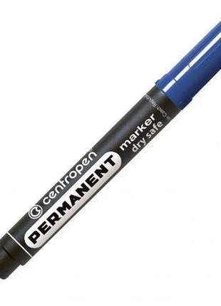 Маркер centropen permanent dry safe 8510 2,5 мм, round tip, blue (8510/03)