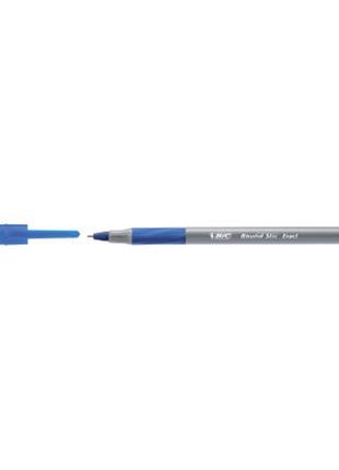 Ручка шариковая bic round stic exact овальный корпус с резиновым грипом синяя (bc918543)