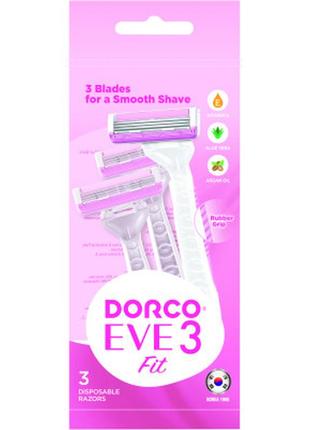 Бритва dorco eve 3 fit для жінок 3 леза 3 шт. (8801038590769)